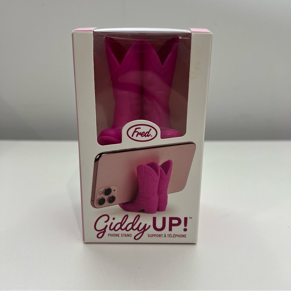 Fred Giddy Up Phone Stand Pink Cowboy Boot Cell Phone Holder